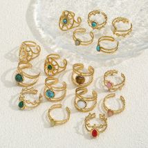 Anelli regolabili irregolari turchese di personalità creativa per le donne Vendite dirette all'ingrosso di gioielli regalo per feste alla moda