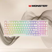 Monster KM4 Mechanische Tastatur 97 Tasten RGB Kabelgebundene Gaming-Tastatur Esports Full Hotswap Typ-C Computer-Tastaturen Mac Windows Neu