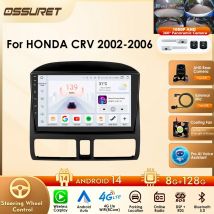 Autoradio Android 14 da 9 "2 Din per Honda CR-V 2 CRV 2002 - 2006 Lettore multimediale Octa Core GPS Carplay 4G RDS SWC BT NO DVD