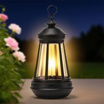Lampada solare retrò Luci impermeabili per esterni Recinzione portatile ad energia solare Lanterne da campeggio bianche calde per giardino decorativo