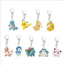 Urocze breloczki akrylowe dla par z motywem anime: Squirtle, Bulbasaur, Charmander, Snorlax, Jigglypuff, Piplup, zawieszki do plecaka, akcesoria, 5 cm