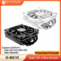 ID-COOLING IS-40X V3  Low Profile CPU Cooler 45mm Height 4 Heatpipes Air Cooler 15mm Slim Fan For LGA1700/115X/1200,AMD AM5/AM4