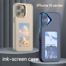 Neue-tech NFC Funktion Telefon Fall Für Iphone 16 Pro Max DIY Fällen E Tinte Bildschirm Telefon Abdeckung Cartoon Mädchen Fundas batterie Kostenloser