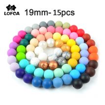 LOFCA 19mm 15 teile/los Runde Silikon Perlen Silikon Lebensmittel Grade Perlen BPA Sicher DIY Silikon Schlüsselbund schmuck Halskette Zubehör