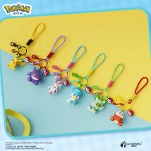 Echter Pokemon Schlüsselanhänger Pikachu Gengar Sylveon Sprigatito Quaxly Fuecoco Anime Actionfigur Spielzeug Schlüsselanhänger Duft Anhänger Geschenk
