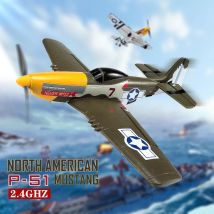 Nuovo P51 Mustang RC Aereo 2.4G 4CH 6 Assi 410MM Apertura alare Schiuma Fighter Una Chiave Acrobatico RTF Aereo Aliante Giocattoli Regali