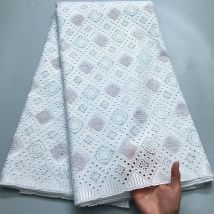 Afrikanische Schweizer Baumwolle Spitze Stoff Stickerei Schweizer Voile Spitze 5Yards Diy Handgemachte Nigeria Trockene Spitze Stoffe Für Hochzeit Kleid