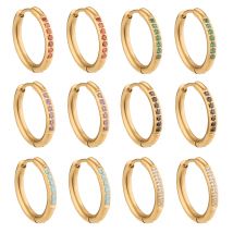 2szt ze stali nierdzewnej pozłacane kolczyki Crystal Hoop kobiety biżuteria punkowa DIY małe kolczyki haki 2mm grube okrągłe do ucha Making