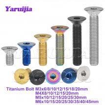 Yaruijia Bulloni in titanio M3/M4/M5/M6x6/8/10/12/15/18/20/25/30/35/45mm Testa a esagono incassato interno svasato per bicicletta