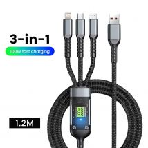 240W 4 in 1 USB Cable For iPhone Samsung Xiaomi PD Super Fast Charging Multi-functional Type C Fast Charging Cable Cord