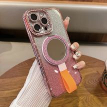 360 °   Rotierender Halter, luxuriöse Glitzer-Spiegel-Handyhüllen mit Riemen für iPhone 16, 15, 14, 13, 12, 11, Pro Max Plus, Handy-Schutz