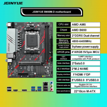 JGINYUE B650M-D Motherboard AM5 DDR5 PCI-E 4,0 USB 3,2 M.2 für AMD Ryzen 7000 AMD AM5 7000/8000/9000 Für Gaming/Workstation PC