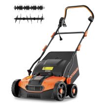 DOVAMAN 2-in-1 Electric Lawn Scarifier & Aerator, 1500W, 40cm Width, 45L Bag