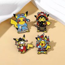 4 pezzi Pokemon Pikachu Cosplay Opera cinese Anime Spilla Set Spille in metallo smaltato per le donne Zaino Distintivi Accessorio di gioielli