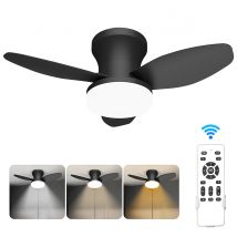 Ventilatore da soffitto moderno da 25/34 pollici con telecomando, ventilatore regolabile a 6 velocità e temperatura a 3 colori, motore CC reversibile, tempo