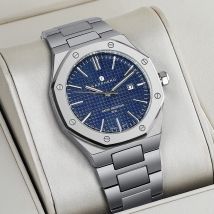 Orologio da uomo SAPPHERO, cinturino in acciaio inossidabile, design resistente all'acqua, calendario automatico, regali festivi, squisito orologio con confezione regalo