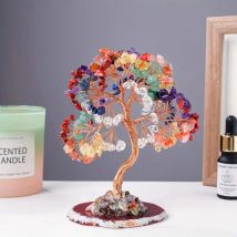 Sieben Chakren Kristall Baum des Lebens positiv Feng Shui Kristall 7-Chakren Baum Edelstein Heimdekoration Geschenk für Familie und Freunde