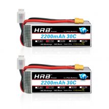 1/2PCS HRB 3S Lipo Batteria 11.1v 2200mah RC batteria 30C con connettore XT60 per RC 1/16 1/12 Auto Camion Drone aereo 105*34*24