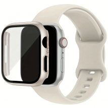 Vetro + Custodia + cinturino per cinturino Apple Watch 44mm 40mm 45mm 41mm 38mm 42mm braccialetto sportivo serie iWatch 8 9 7 6 5 4 3 SE cinturino in silicone