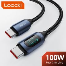 Toocki-Cable de carga rápida tipo C a tipo C, 100W, PD, USB C a USB C, Cable de pantalla para Xiaomi POCO f3, Realme, Macbook, iPad
