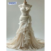 Dainty Mermaid Tulle Wedding Dress Fancy Appliques Sweetheart Dress For Bride Elegant Pleated Bridal Customized Vestido De Novia
