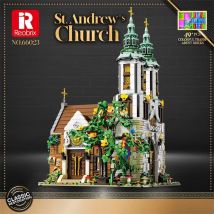 3087PCS St. Andrew's Church Building Block Medieval European Church Street View Model Bricks With Light Toys Kids Holiday Gifts