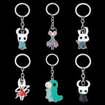 Spiel Hollow Knight Schlüsselbund Metall Schlüsselanhänger Nette Hornet Metall Emaille Anhänger Schlüssel Halter Cartoons llaveros Souvenirs Geschenke