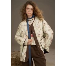ELFSACK 2025, Herbst-Neuheiten, Y2K, lässige Baumwolljacke mit großem Farbdruck für Damen