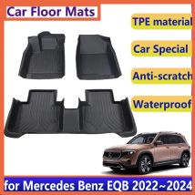 Auto TPE Tappetini Per Mercedes Benz EQB X243 2022 2023 2024 Universale In Pelle Rilievi Del Piede LHD Tappeto Tappeto Cuscino Accessori Auto