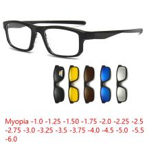 Magnet Clip Myopie Sonnenbrille Brille Quadrat 6 in 1 Männer Frauen Sport Brille Benutzerdefinierte Rezept Fahren Brillen -1,0 ~-6,0