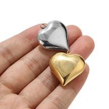 10pcs Stainless Steel 25*23mm Large Hollow Heart Charm Pendants for Women DIY Love Jewelry Necklaces Making Findings