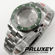Caja de reloj Diver 40mm NH35 cristal de zafiro SKX Mod para NH34 NH35 NH36 ETA2824 movimiento 28,5mm Dial pulsera subcaja 120 clics
