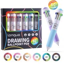 Zestaw 3/6 kolorowych długopisów, 28/60 kolorów, długopis kulkowy 10 w 1, cienka końcówka 0,8 mm, płynne pisanie, wysuwane długopisy kulkowe