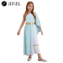 Costume cosplay per ragazze, ninfa greca, toga, volant, monospalla, maxi vestito da ballo lirico, antico dio romano, per lo spettacolo scolastico