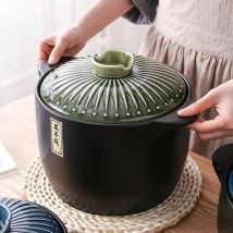 Keramik Auflauf Japanischen Runde Grün Blau 2,5-6L Mehrere Größe Kochen Topf Kochgeschirr Haushalt