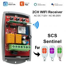 2 kanal für scs sentinel fernbedienung tuya wifi smart garagentor empfänger universal 433mhz 7-250v garagentor öffner alexa