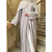 Eid Party Abaya für Frauen Perlen Muslimischen Lange Strickjacke Abayas Ramadan Türkei Islamischen Robe Schärpen Marokko Dubai Arabischen Vestidos