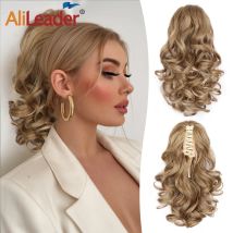 12Inch Claw Ponytail Clip On Hair Extension Heat-Resistant Fluffy Synthetic Curly Ponytail Women Claw Fake Ponytail Hairpiece