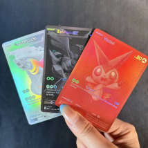 Fai da te PTCG Victini Zekrom Reshiram Ancient Mew Card Mew Flash Proxy Card Self Made Classic Anime Collection Hobby Carte Regalo