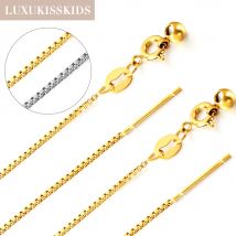 LUXUKISSKIDS 1,1mm Breite Platz Box Ketten Großhandel 5 stücke Halskette Edelstahl Silber Farbe Einstellbare Halsband Schmuck Machen