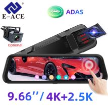 E-ACE 4K ADAS 9.66'' Car Camera Night Vision Wi-Fi Optional 2.5K RearCam GPS 24H Parking Monitor Support Dual Camera Black Box