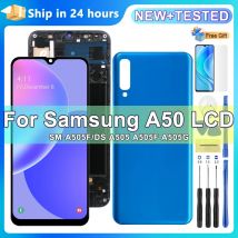 6.4'' Display A50 A505 Screen with Frame for Samsung Galaxy A50 A505G A505F/DS LCD Display Touch Screen Digitizer Parts Tested