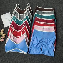 Tuta da yoga per glutei color pesca da donna, palestra, reggicalze senza cuciture, reggiseno a vita alta, sollevamento dell'anca, pantaloncini per il rafforzamento della pancia, set fitness