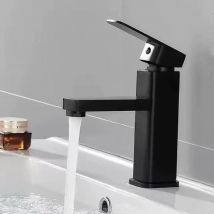 Lavabo Rubinetto alto e basso in acciaio inossidabile Nero Rubinetto per bagno WC caldo e freddo Casa (tubo non incluso)