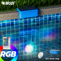 Solar pool light IP67 waterproof pool light 16 color underwater pool light, suitable for ground swimming pools and ponds