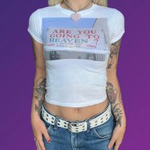 Harajuku ästhetische Vintage Frauen T-Shirt Kleidung 1920er Jahre y2k Crop Tops T-Shirt Fliege drucken schlanke Grafik Streetwear Kurzarm T-Shirt