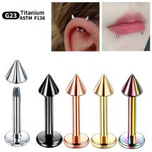 1PC G23 Titan Spike Labret Piercing Lippe Monroe Stud Nase Orelha Ohr Knorpel Tragus Helix Piercing Punk Körper schmuck 16G