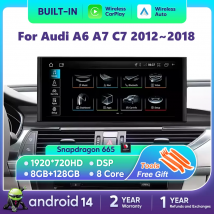 Android 14 Auto Radio Carplay Player Für Audi A6 A7 C7 2012 ~ 2018 GPS Automotive Multimedia MP4 Stereo empfänger Navi Kopf Einheit