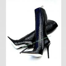Super Spitz Stiefel Stiletto Heels Seite Zipper Kniehohe Stiefel Frauen Schuhe Herbst Winter Neue Designer Schlange Muster Designer