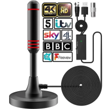 2026 Newest TV Antenna with Strong Magnetic Base 360° Long Range Reception TV Antenna Indoor TV Antenna for TV Local Channels